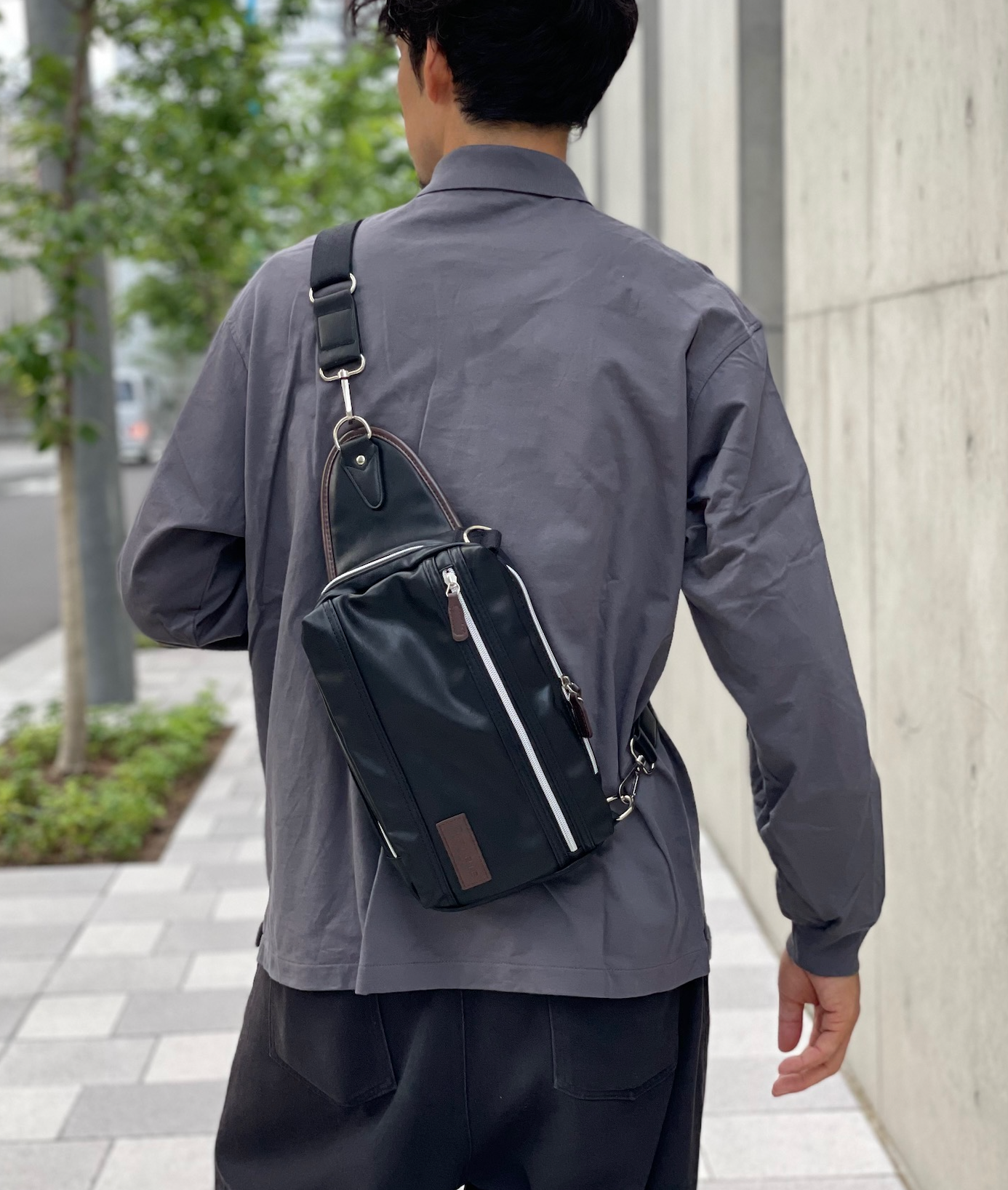3NOVA(スリノバ)"3WAY仕様×PUレザー" ボディバッグ メンズ 斜め掛けバッグ FARIE