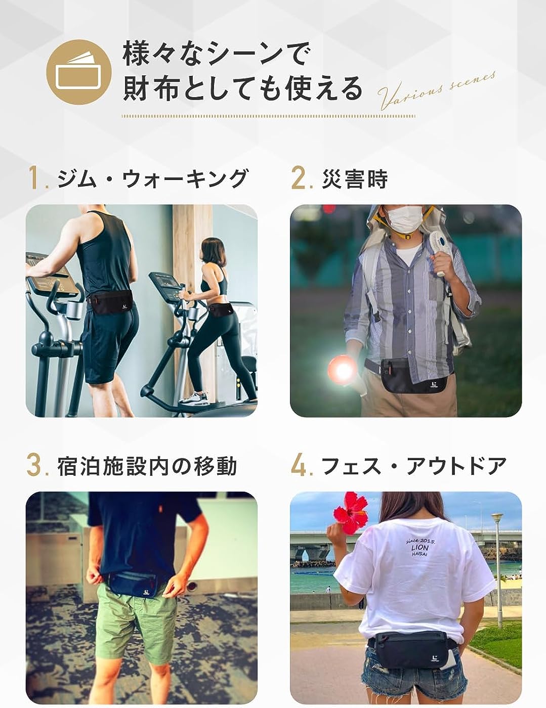 セキュリポ®︎ スマート防犯×次世代のセキュリティポーチ スキミング防止 薄型 軽量 撥水 ウエストポーチ Mサイズ SECURIPO