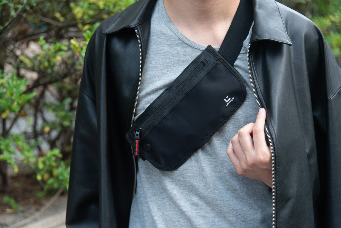 セキュリポ®︎ スマート防犯×次世代のセキュリティポーチ スキミング防止 薄型 軽量 撥水 ウエストポーチ Mサイズ SECURIPO